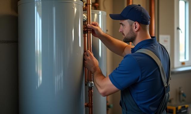 New water heater being installed.